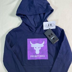NWT Under Armour Kids' Navy Project Rock Hoodie Size XS